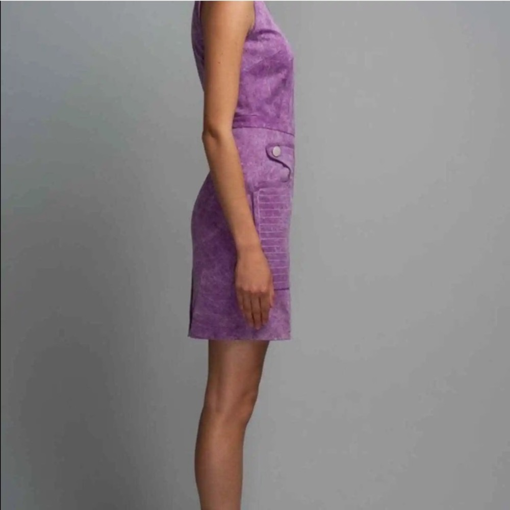 $485. Kelly Wearstler Purple Mineral wash  Gena mini 👗“Vintage” Dress size 08 - Picture 3 of 14